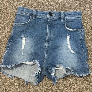 Fit Jeans High-Waist Denim Shorts